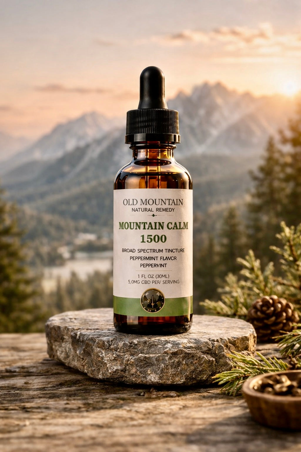 Old Mountain Calm 1500mg Broad-Spectrum CBD Oil – Peppermint