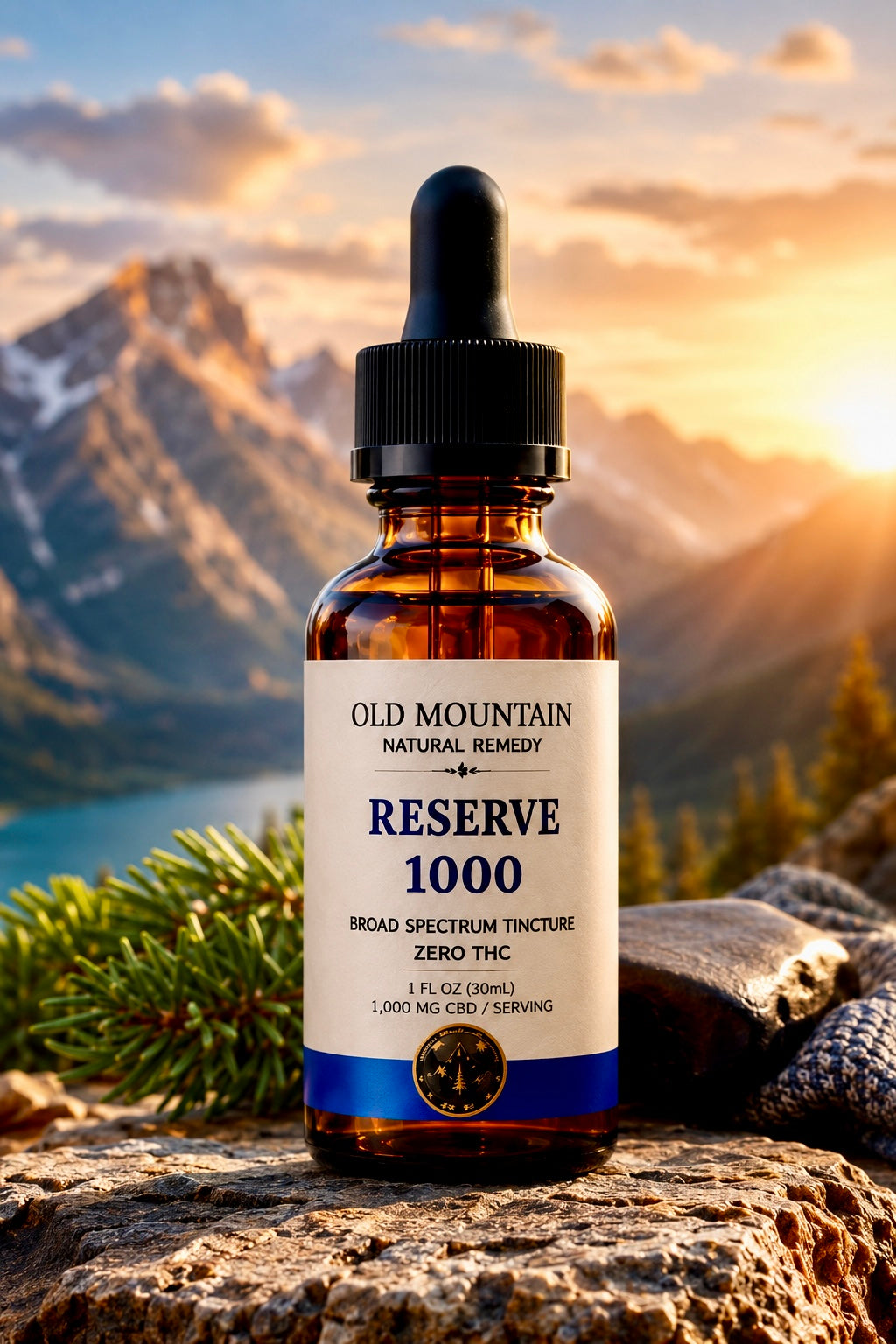 Old Mountain Reserve 1000mg Broad-Spectrum CBD Oil with CBN & Terpenes
