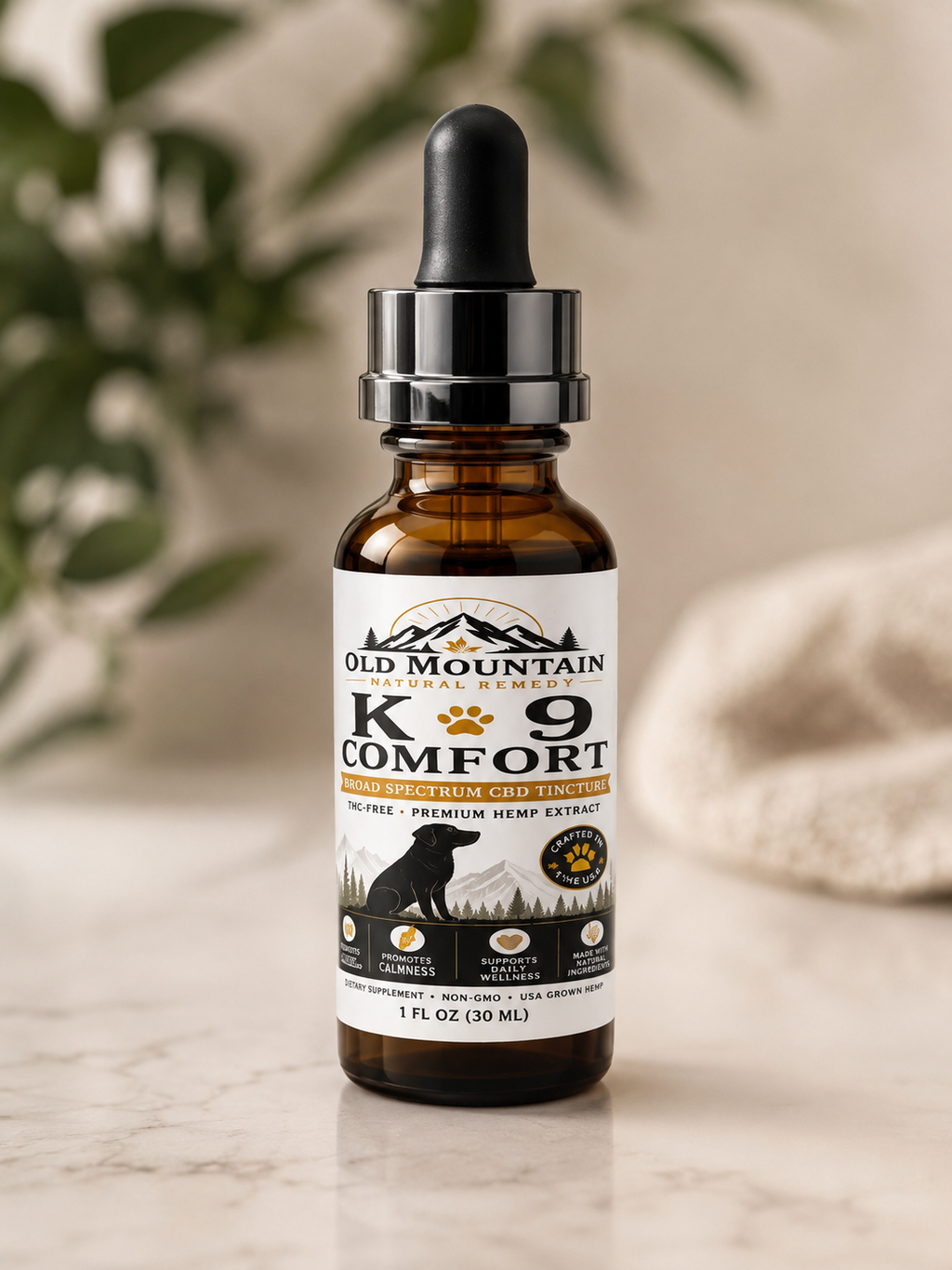 Old Mountain K-9 Comfort Broad-Spectrum CBD Oil for Dogs – 500mg