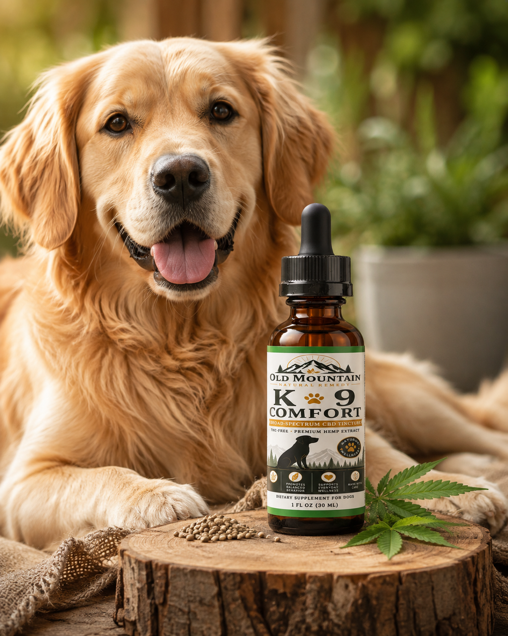 Old Mountain K-9 Comfort Broad-Spectrum CBD Oil for Dogs – 1000mg