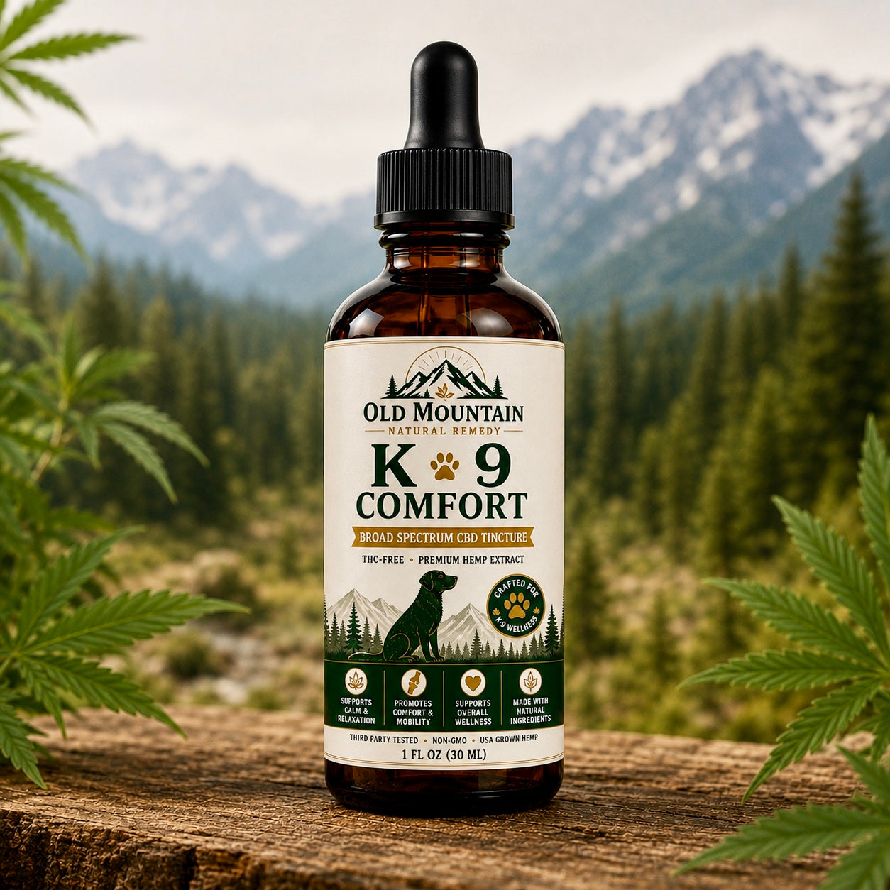 Old Mountain K-9 Comfort Broad-Spectrum CBD Oil for Dogs – 500mg