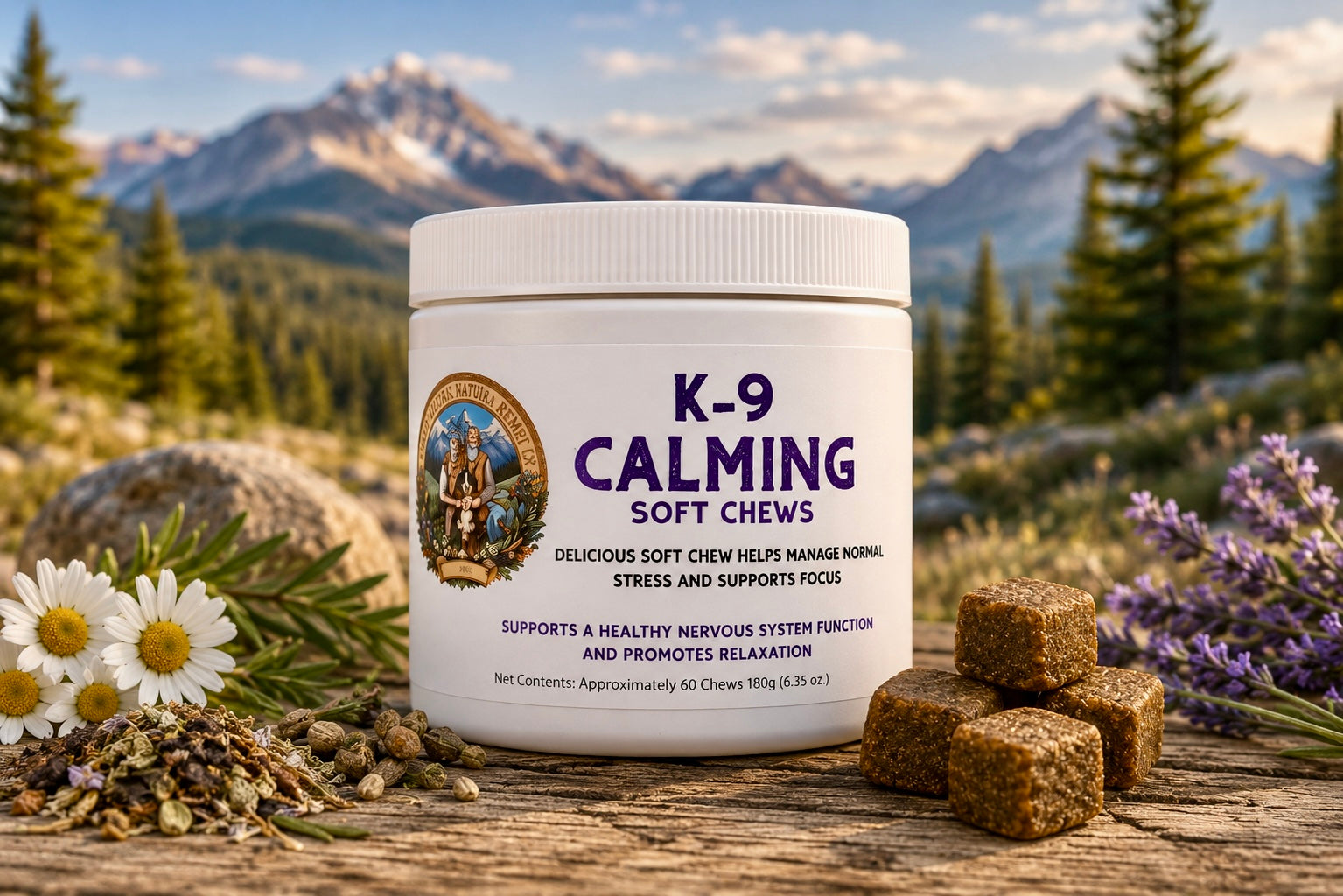 Mountain Lodge K-9 Calming Soft Chews – Inositol & L-Theanine