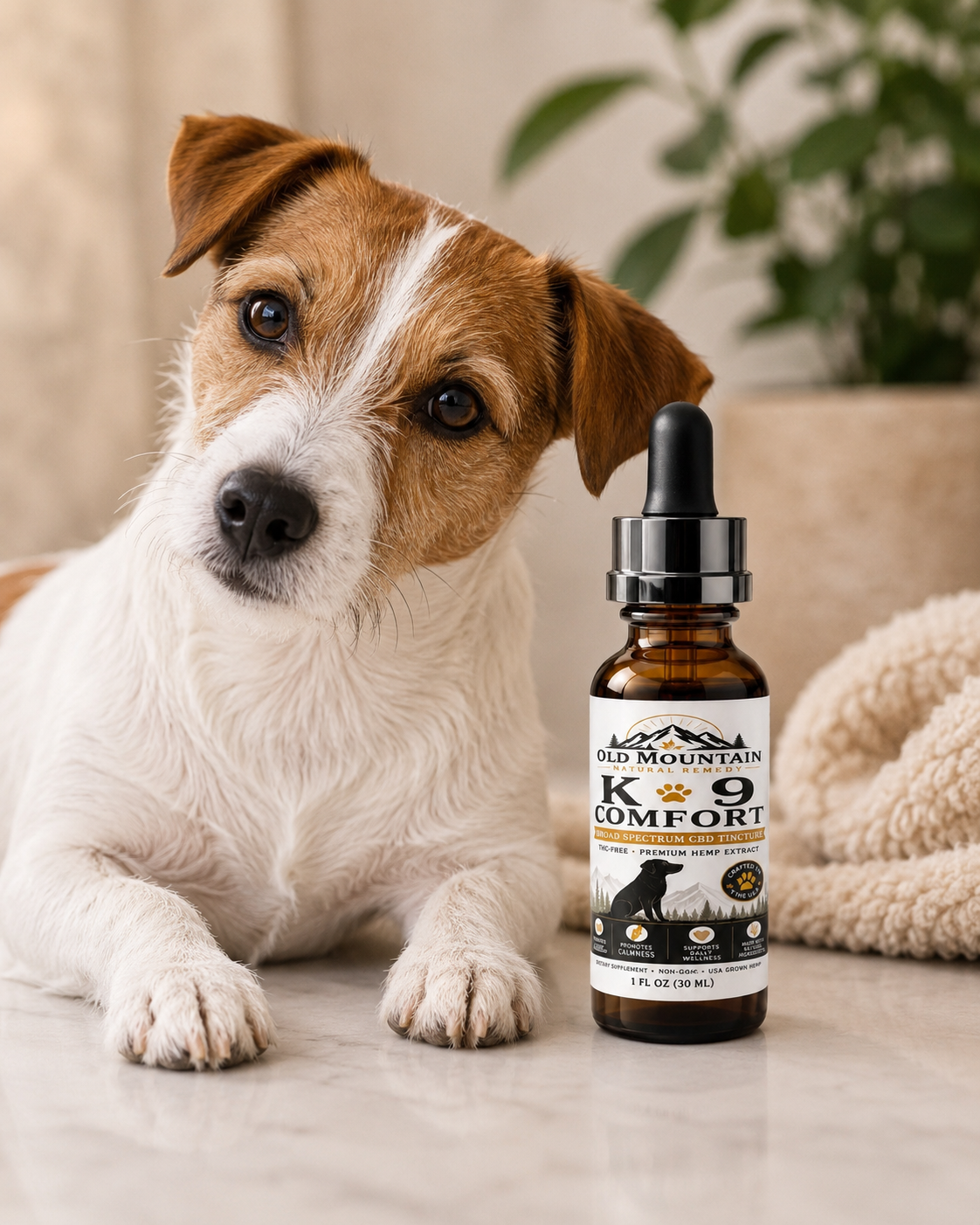 Old Mountain K-9 Comfort Broad-Spectrum CBD Oil for Dogs – 500mg
