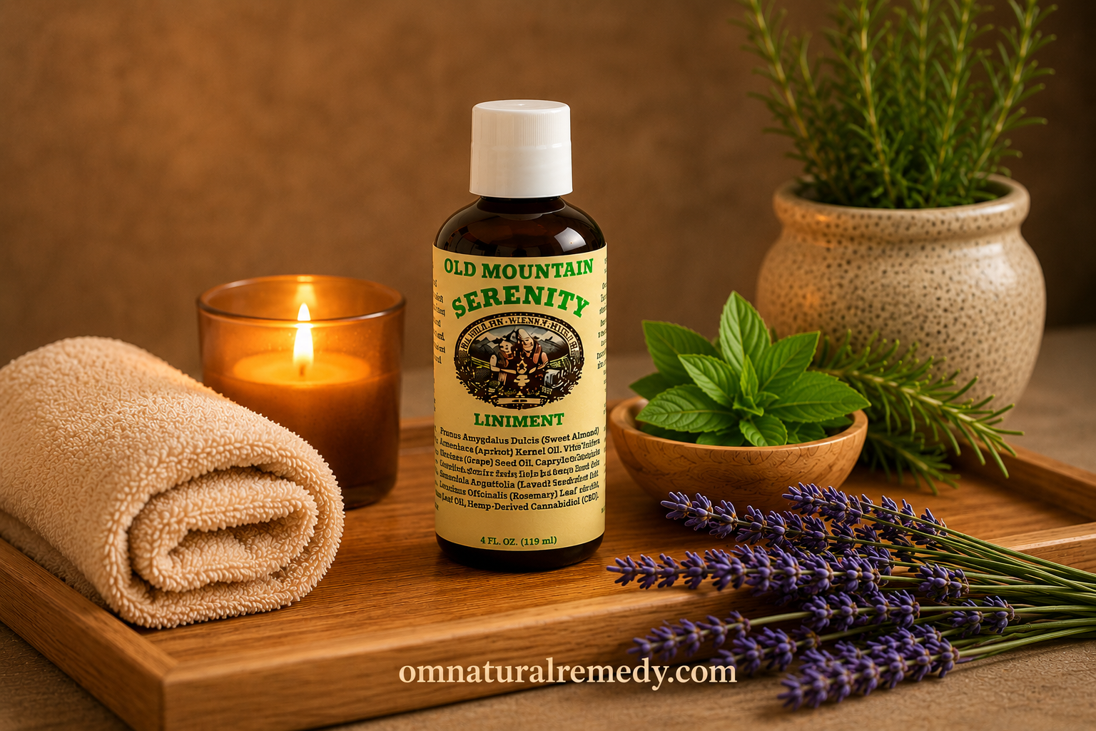 Old Mountain Serenity 1500mg CBD Liniment, Massage & Body Oil