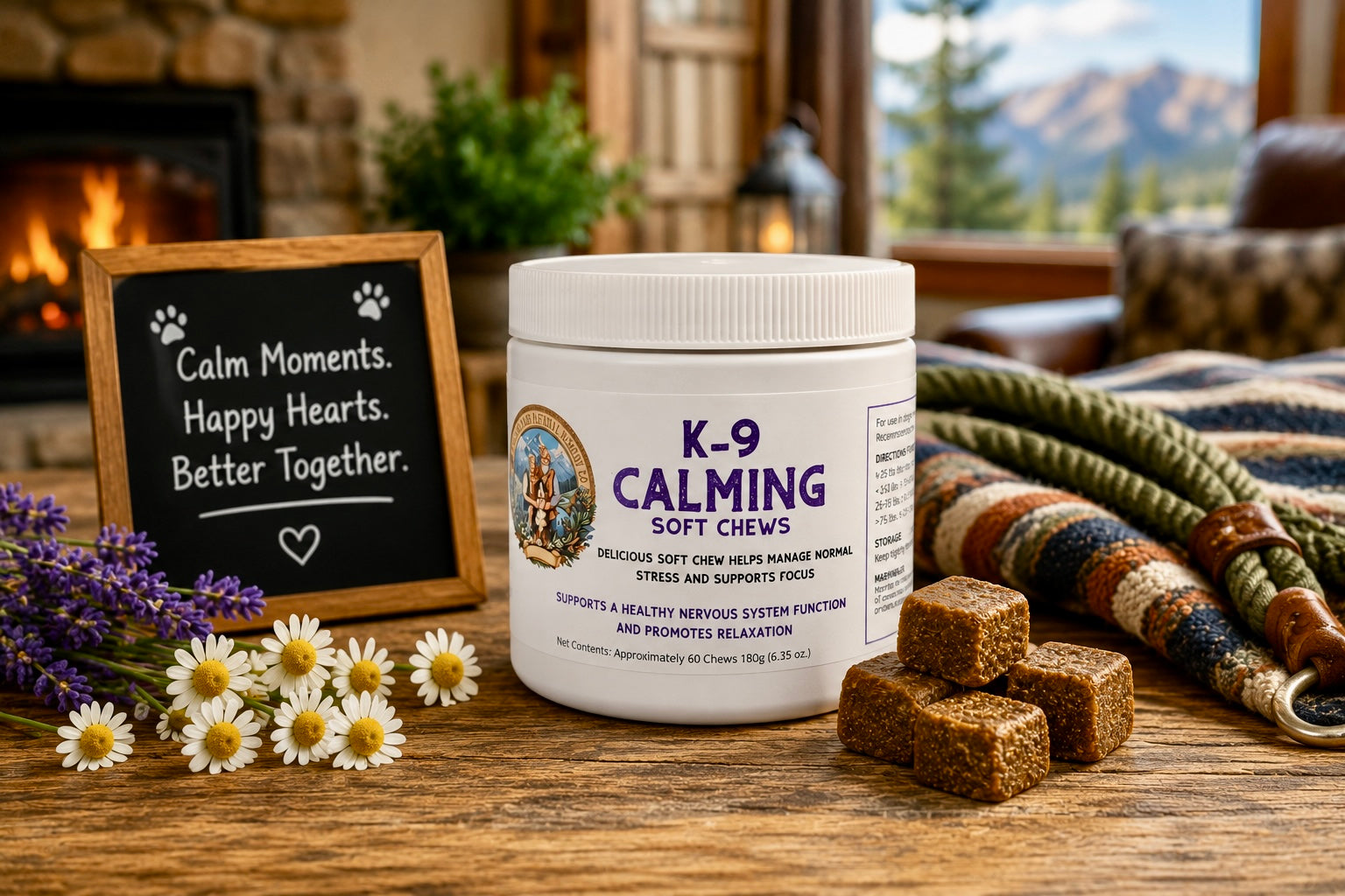 Mountain Lodge K-9 Calming Soft Chews – Inositol & L-Theanine